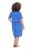 Ulla Popken 850204 Gemustertes T-Shirt-Kleid mit Volants Blau - Jerseykleider - 