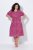 Ulla Popken 850346 Gemustertes Kleid mit V-Ausschnitt Rosa - Midikleider - Midikleider für Damen in großen Größen
