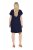 Ulla Popken 850393 Gemustertes Chiffonkleid Dunkelblau - Sommerkleider - Sommerkleider in großen Größen