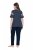 Ulla Popken 850403 Pyjama mit Blumenmuster Dunkelblau - Pyjama/Loungewear - 