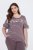 Ulla Popken 850403 Pyjama mit Blumenmuster Braun - Pyjama/Loungewear - 