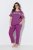 Ulla Popken 850403 Pyjama mit Blumenmuster Violett - Pyjama/Loungewear - 