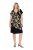Ulla Popken 850406 Gemustertes Chiffonkleid Schwarz - Kleider - Kleider für alle Größen