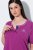 Ulla Popken 850864 3-teiliges Pyjama-Set mit Karomuster Violett - Pyjama/Loungewear - 