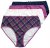 Ulla Popken 851070 Karierte Slips aus Bio-Baumwolle 5er-Pack Violett - Slips - 