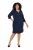 Ulla Popken 851220 Kleid mit 3/4-Ärmeln Dunkelblau - Kleider - Kleider für alle Größen