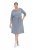Ulla Popken 851666 Gestreiftes Midikleid mit 3/4-Ärmeln Grau meliert - Midikleider - Midikleider für Damen in großen Größen