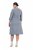 Ulla Popken 851666 Gestreiftes Midikleid mit 3/4-Ärmeln Grau meliert - Midikleider - Midikleider für Damen in großen Größen