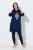 Ulla Popken 851749 Homewear-Kleid mit Karomuster und Kapuze Dunkelblau - Pyjama/Loungewear - 