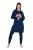 Ulla Popken 851749 Homewear-Kleid mit Karomuster und Kapuze Dunkelblau - Pyjama/Loungewear - 