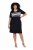 Ulla Popken 852079 Gestreiftes T-Shirt-Kleid Schwarz - Kleider - Kleider für alle Größen