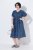Ulla Popken 852214 Gestreiftes Midikleid Dunkelblau - Midikleider - Midikleider für Damen in großen Größen