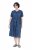 Ulla Popken 852214 Gestreiftes Midikleid Dunkelblau - Midikleider - Midikleider für Damen in großen Größen