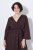 Ulla Popken 852307 Langärmliges Wickelkleid Mahagonibraun - Midikleider - Midikleider für Damen in großen Größen