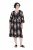 Ulla Popken 852315 Gemustertes Wickelkleid Schwarz - Midikleider - Midikleider für Damen in großen Größen