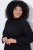Ulla Popken 852597 Gemustertes Strickkleid mit Rollkragen Schwarz - Strickkleider - 