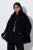 Ulla Popken 852644 Capejacke mit Kunstpelzbesatz Schwarz - Ponchos & Capes - 