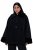 Ulla Popken 852644 Capejacke mit Kunstpelzbesatz Schwarz - Ponchos & Capes - 