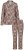 Ulla Popken 852649 Pyjama mit Muster und Hemdkragen Braun - Pyjama/Loungewear - 