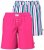 Ulla Popken 852752 Pyjama-Shorts mit Streifen 2er-Pack Rosa - Pyjama/Loungewear - 