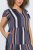 Ulla Popken 852771 Gestreiftes Kleid mit Volants Dunkelblau - Kleider - Kleider für alle Größen