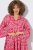 Ulla Popken 852841 Geblümtes Kleid mit Volants Magenta - Midikleider - Midikleider für Damen in großen Größen