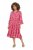 Ulla Popken 852841 Geblümtes Kleid mit Volants Magenta - Midikleider - Midikleider für Damen in großen Größen
