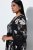 Ulla Popken 852959 Geblümtes Kleid mit 3/4-Ärmeln Schwarz - Midikleider - Midikleider für Damen in großen Größen