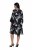 Ulla Popken 852959 Geblümtes Kleid mit 3/4-Ärmeln Schwarz - Midikleider - Midikleider für Damen in großen Größen