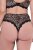 Ulla Popken 853106 Strings mit Animal-Print Schwarz - Slips - 