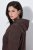 Ulla Popken 853577 Strickfleece-Jacke mit Kapuze und Schriftzug Mahagonibraun - Fleecekleidung - 