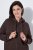 Ulla Popken 853577 Strickfleece-Jacke mit Kapuze und Schriftzug Mahagonibraun - Fleecekleidung - 
