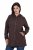 Ulla Popken 853577 Strickfleece-Jacke mit Kapuze und Schriftzug Mahagonibraun - Fleecekleidung - 