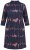 Ulla Popken 853590 Gemustertes Jerseykleid mit 3/4-Ärmeln Dunkelblau - Kleider - Kleider für alle Größen