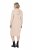 Ulla Popken 853669 Langärmliges Strickkleid mit Kapuze Beige - Midikleider - Midikleider für Damen in großen Größen