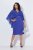 Ulla Popken 853675 Chiffonkleid mit 3/4-Ärmeln Blau - Abendkleider - Abendkleider in großen Größen
