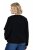 Ulla Popken 853685 Kurze Teddyjacke mit Lederoptik-Paspel Schwarz - Jacken - Damenjacken in großen Größen