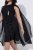 Ulla Popken 853774 Kleid mit Volants Schwarz - Abendkleider - Abendkleider in großen Größen