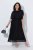 Ulla Popken 854031 Kurzärmliges Chiffonkleid Schwarz - Abendkleider - Abendkleider in großen Größen