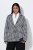 Ulla Popken 855173 Karierter Strickblazer Wollweiß - Blazer - Blazer in großen Größen für Damen