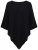 Ulla Popken 855277 Strickponcho mit Zipfelsaum und U-Boot-Ausschnitt Schwarz - Ponchos & Capes - 