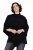Ulla Popken 855277 Strickponcho mit Zipfelsaum und U-Boot-Ausschnitt Schwarz - Ponchos & Capes - 