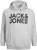 Jack & Jones CORP LOGO Large Print Hoodie Light Grey Melange - Herren-sweater und -hoodies - Herren-Sweater und -Hoodies in großen Größen