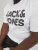 Jack & Jones CORP Logo T-Shirt White w Large Black Print - Herren-T-shirts - Herren-T-Shirts in großen Größen