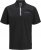 Jack & Jones Fusion Pique Zipper Polo Black - Polo-shirts für herren - Polo-Shirts für Herren in großen Größen