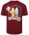 Kam Jeans 5709 Summer Adventure Print Tee Burgundy - Herren-T-shirts - Herren-T-Shirts in großen Größen