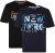 Kam Jeans 5736 NY Print T-Shirts 2-Pack - Herren-T-shirts - Herren-T-Shirts in großen Größen