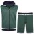 Kam Jeans TS005 Retro Tracky Set (Shorts/Sleeveless Hoodie) Racing Green - Trainingsanzüge - Trainingsanzüge/Jogginganzüge herren große größen