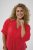 Kaffe Curve Karlia 3/4 Sleeve Blouse Red - Blusen - 