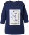 Ulla Popken Decorative Plant 3/4 Sleeve T-Shirt Ink Blue - Bedruckte T-shirts für herren - 